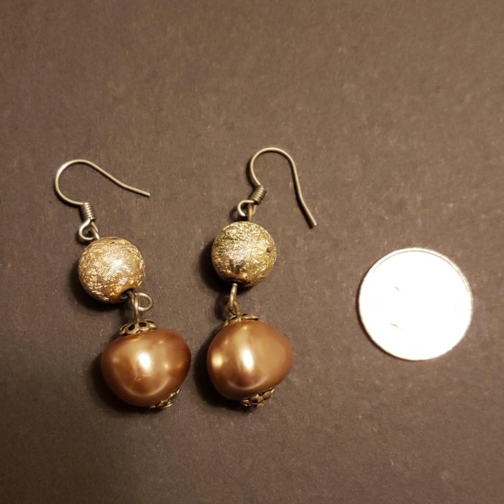3 for $20:  Gold and Bronze beaded earrings with wire